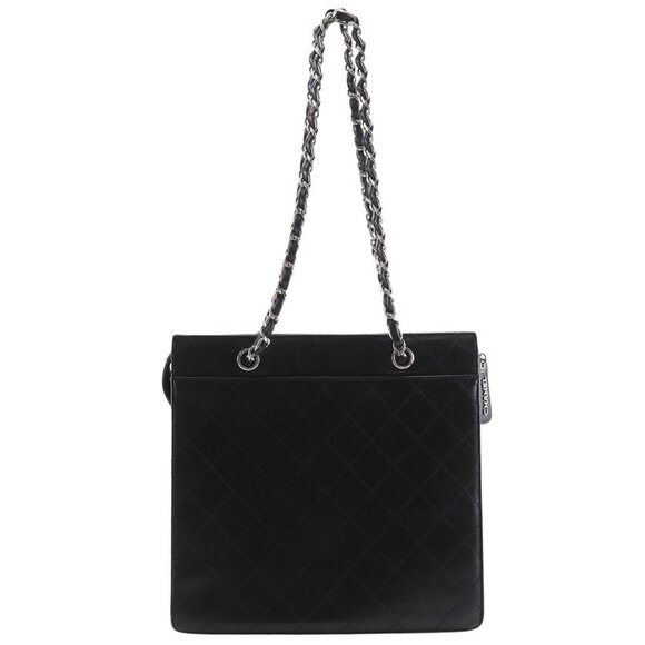 CHANEL Black Caviar Leather Tote Bag